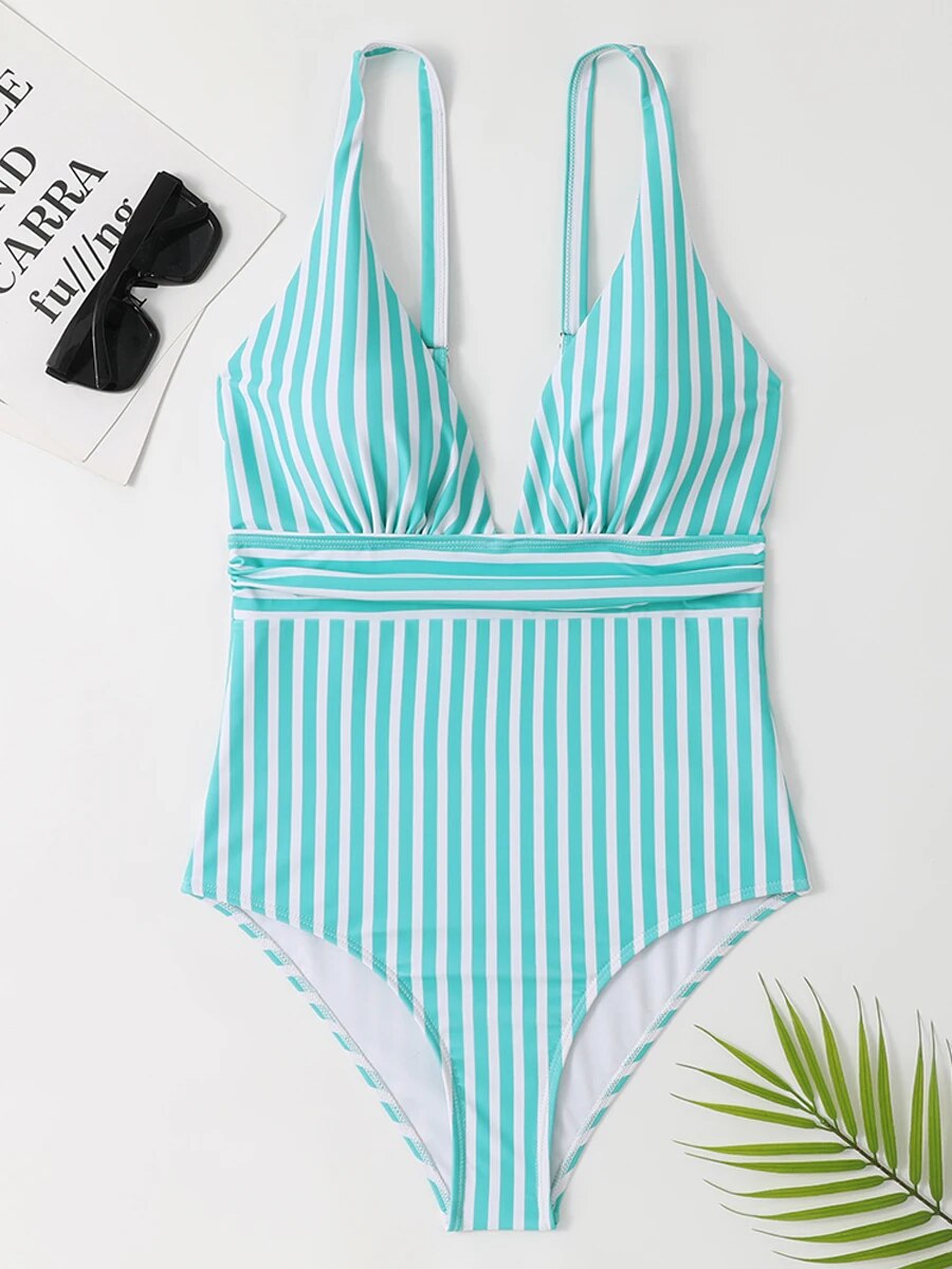 Sally™ | Stylischer gestreifter Badeanzug