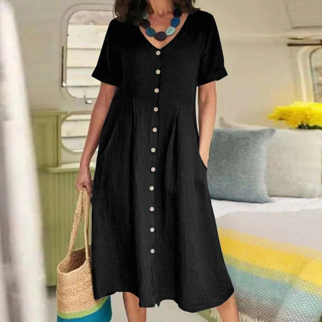 Sandra™ | Schickes Baumwolle Kleid
