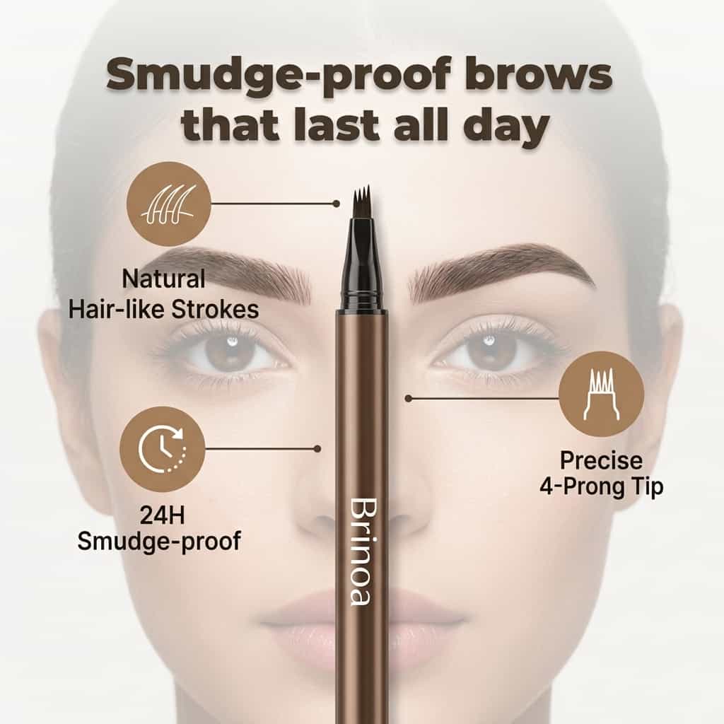 Waterdichte Microblading Wenkbrauwpen - Veegvast, 12 uur houdbaar