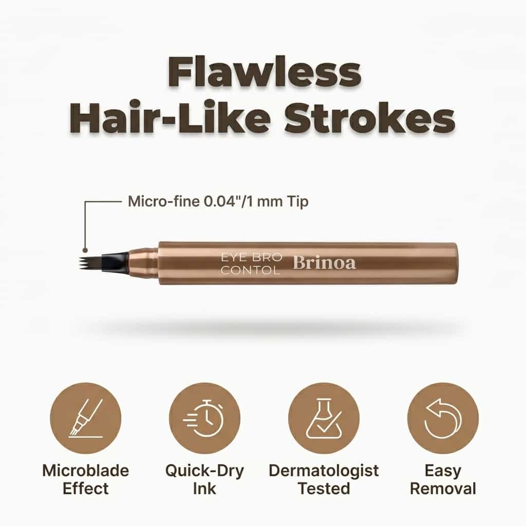 Waterdichte Microblading Wenkbrauwpen - Veegvast, 12 uur houdbaar
