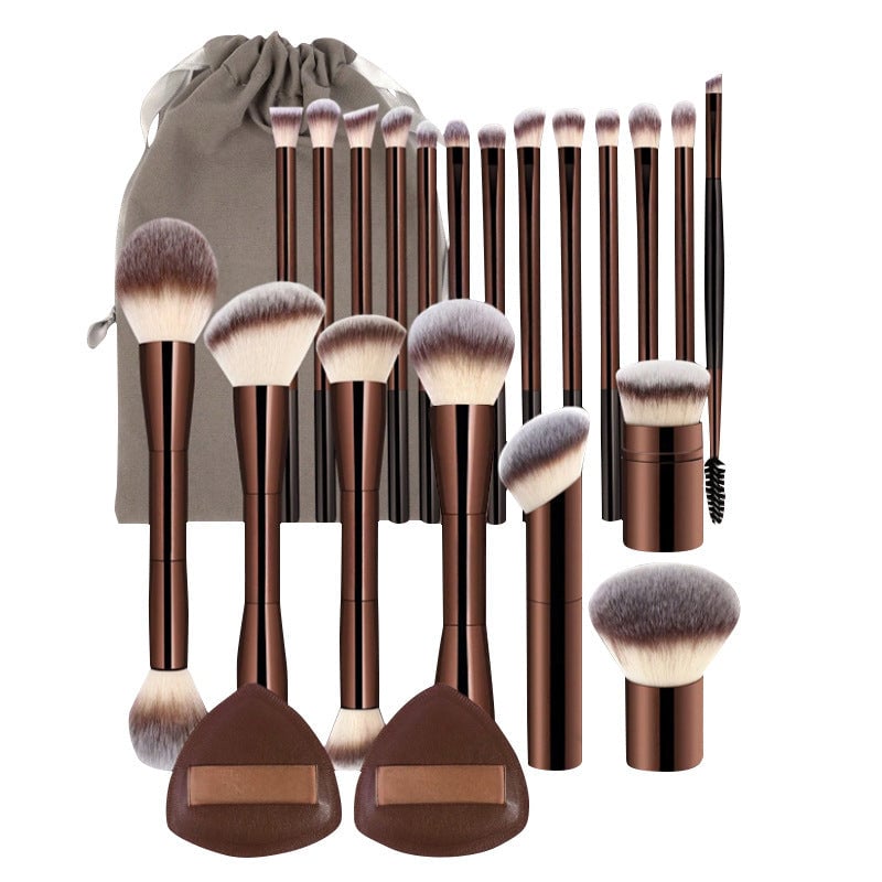 GlamPro – Premium 20-teiliges Coffee Make-up Pinsel Set