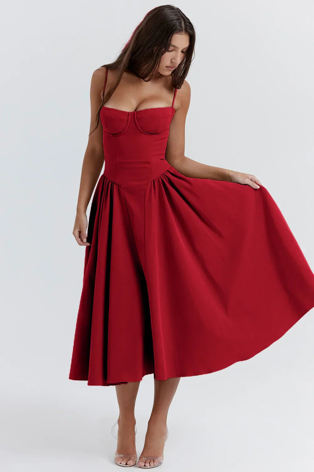 Vivi™ | Ärmelloses Midikleid mit Korsett-Passform
