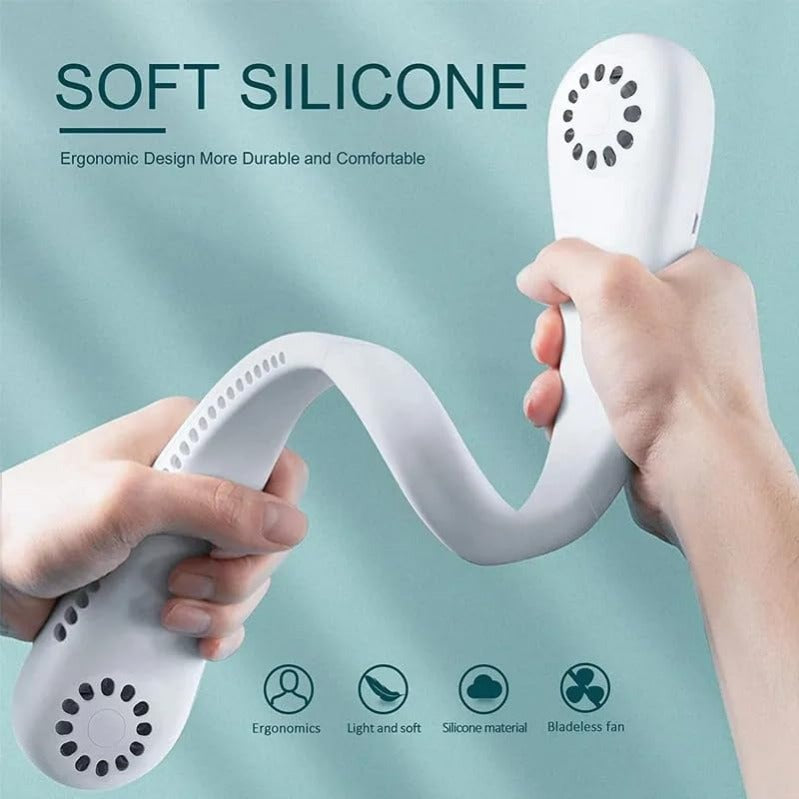 360° Bladeless Wearable Neck Fan – USB-C Rechargeable with 3 Speeds