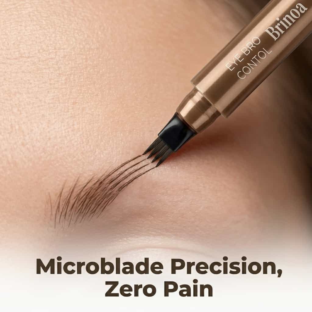 Waterdichte Microblading Wenkbrauwpen - Veegvast, 12 uur houdbaar