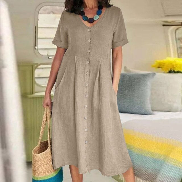 Sandra™ | Schickes Baumwolle Kleid