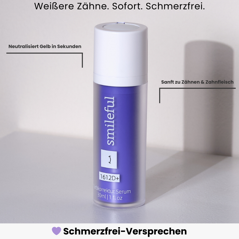 Farbkorrigierendes Zahnserum neutralisiert sofort Gelbtöne