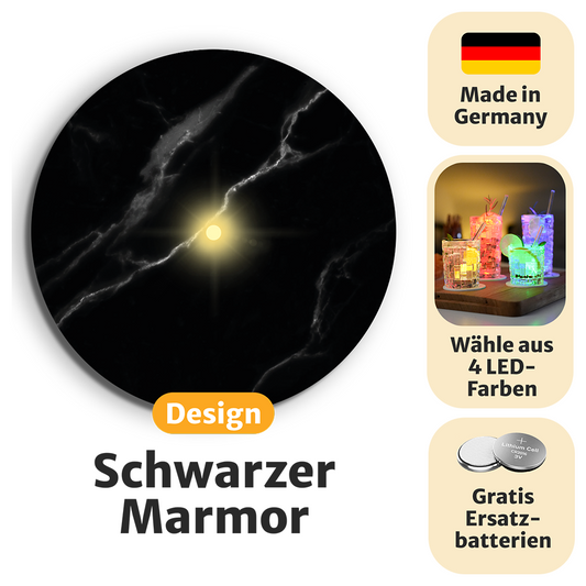 LumaGlow™ LED-Getränkeuntersetzer mit langlebigen Batterien