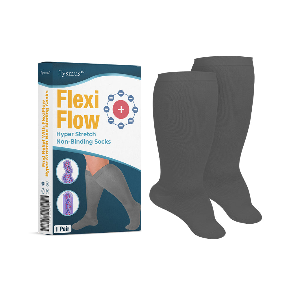 🧦 flysmus™ FlexiFlow – Hyper Stretch Kompressionssocken ohne Einschnürung