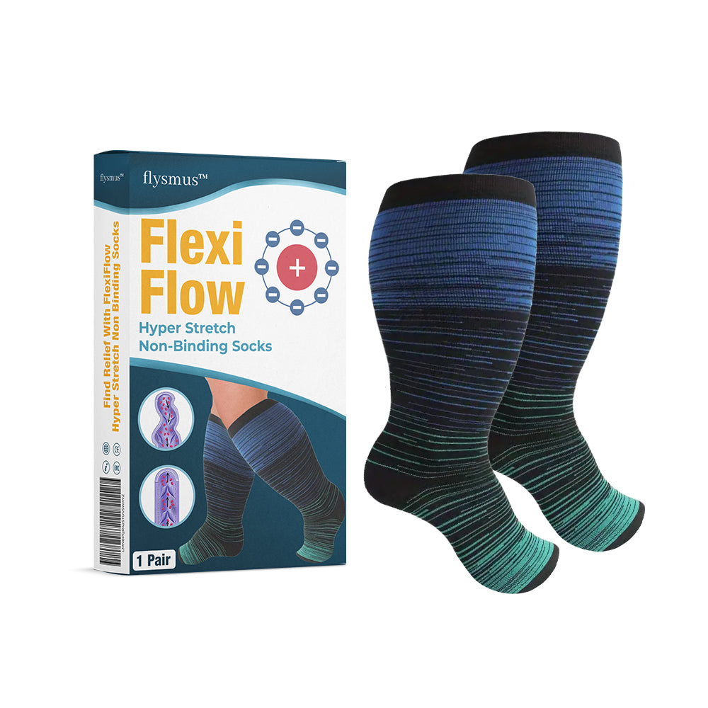 🧦 flysmus™ FlexiFlow – Hyper Stretch Kompressionssocken ohne Einschnürung