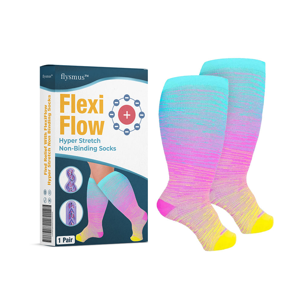 🧦 flysmus™ FlexiFlow – Hyper Stretch Kompressionssocken ohne Einschnürung