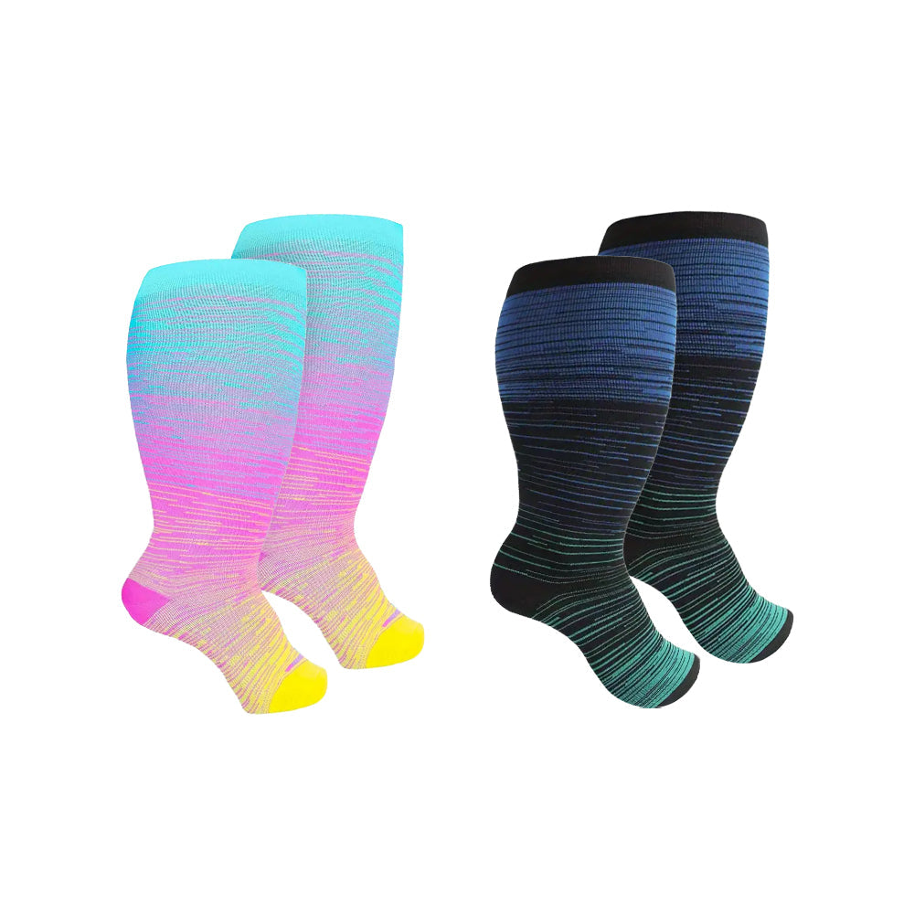 🧦 flysmus™ FlexiFlow – Hyper Stretch Kompressionssocken ohne Einschnürung