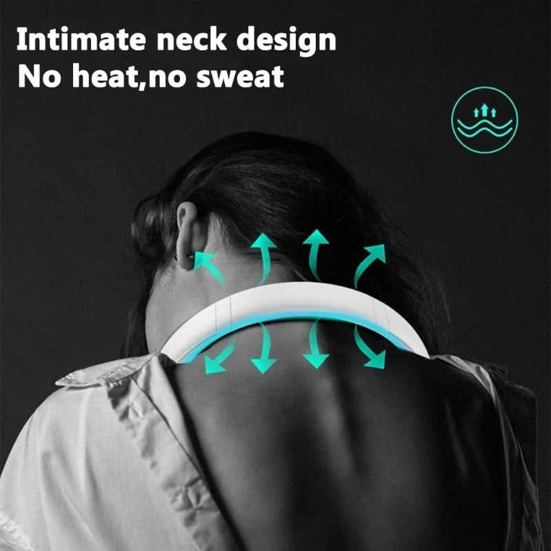 360° Bladeless Wearable Neck Fan – USB-C Rechargeable with 3 Speeds