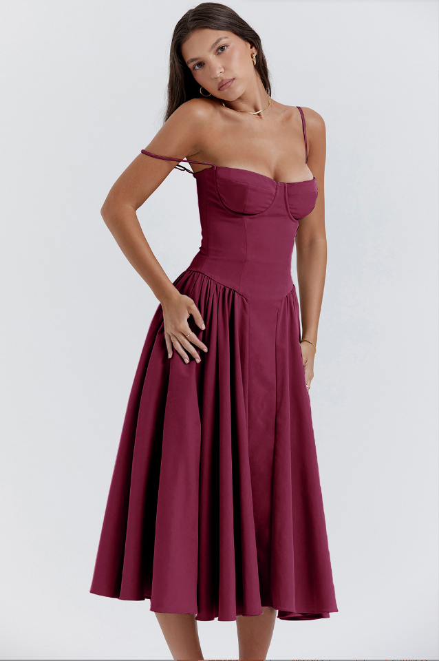 Vivi™ | Ärmelloses Midikleid mit Korsett-Passform
