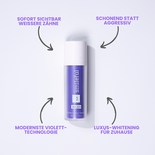 Farbkorrigierendes Zahnserum neutralisiert sofort Gelbtöne