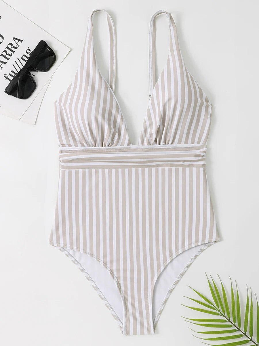 Sally™ - Stylischer gestreifter Badeanzug